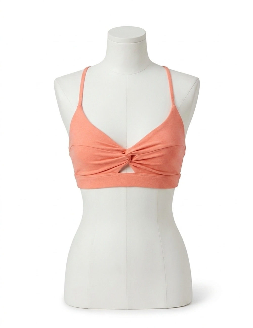 NEW BEYOND YOGA spacedye twist front strappy bra in dreamsicle heather